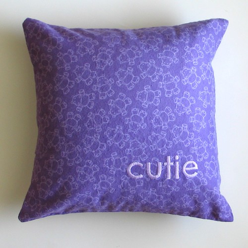 cutie pillow cover hand embroidered I love this cute purpl… Flickr