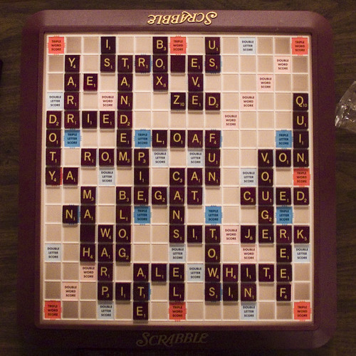 Scrabble words Our first Scrabble game! Not bad I'd say! Seth