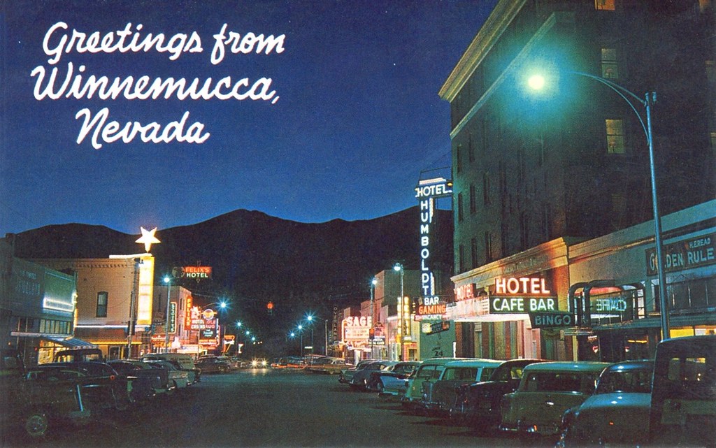 Postcard Downtown Winnemucca, Nevada 1956 Jim Flickr