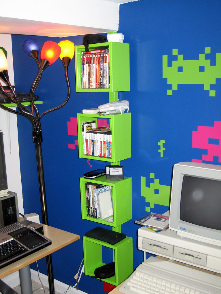 new IKEA shelves I painted nuclear green Blake Patterson Flickr