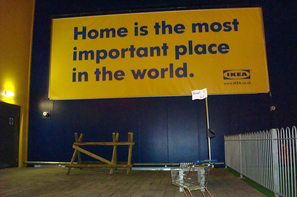 Sign outside Ikea Belfast's entrance explaining what mos… Flickr