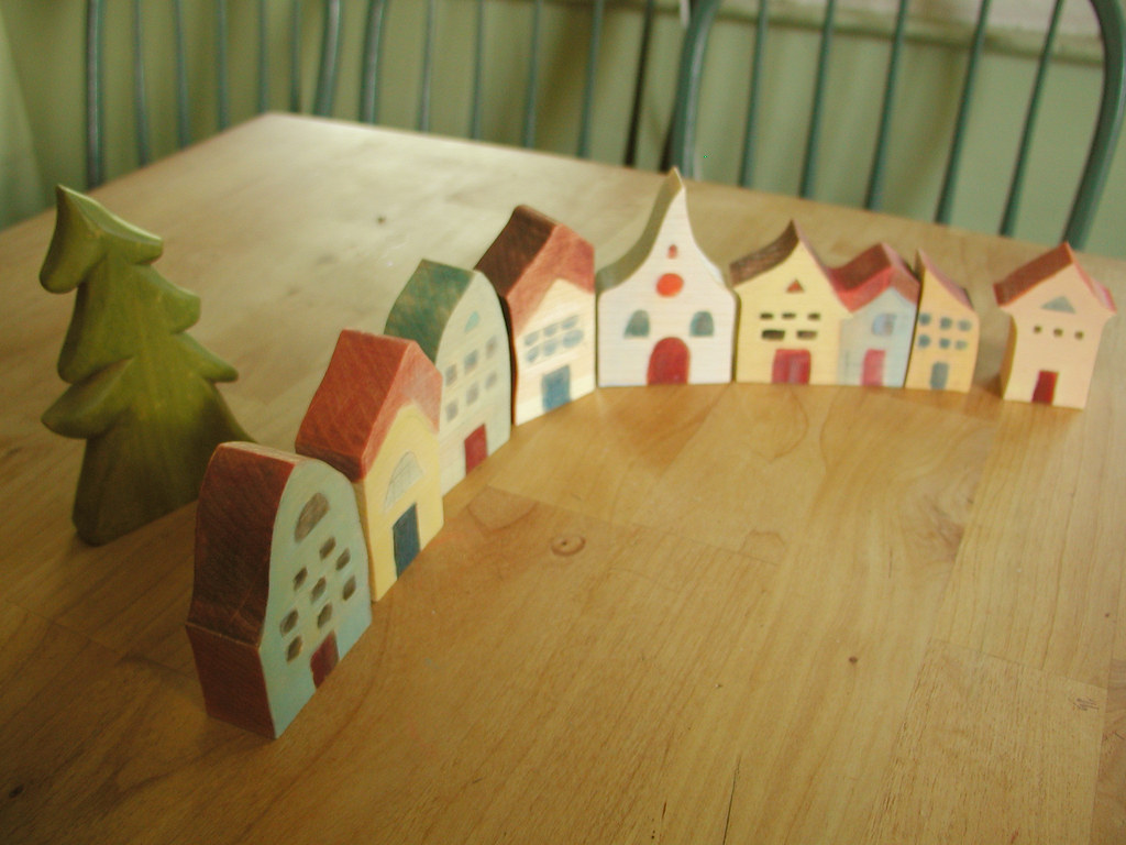 village block row A Little Storybook Village Town Buildi