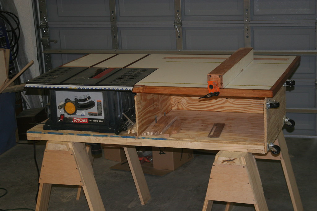 Table saw station From the New Yankee plans. Apol… Flickr