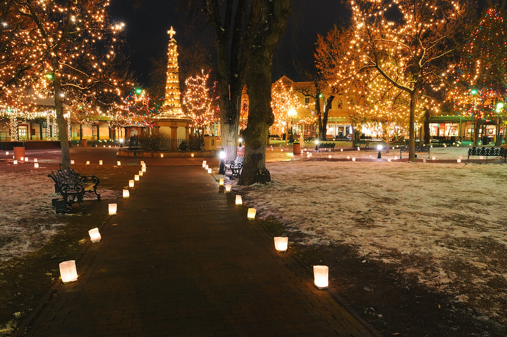 Lighting of the Luminarias at Santa Fe's Old Town Square Flickr