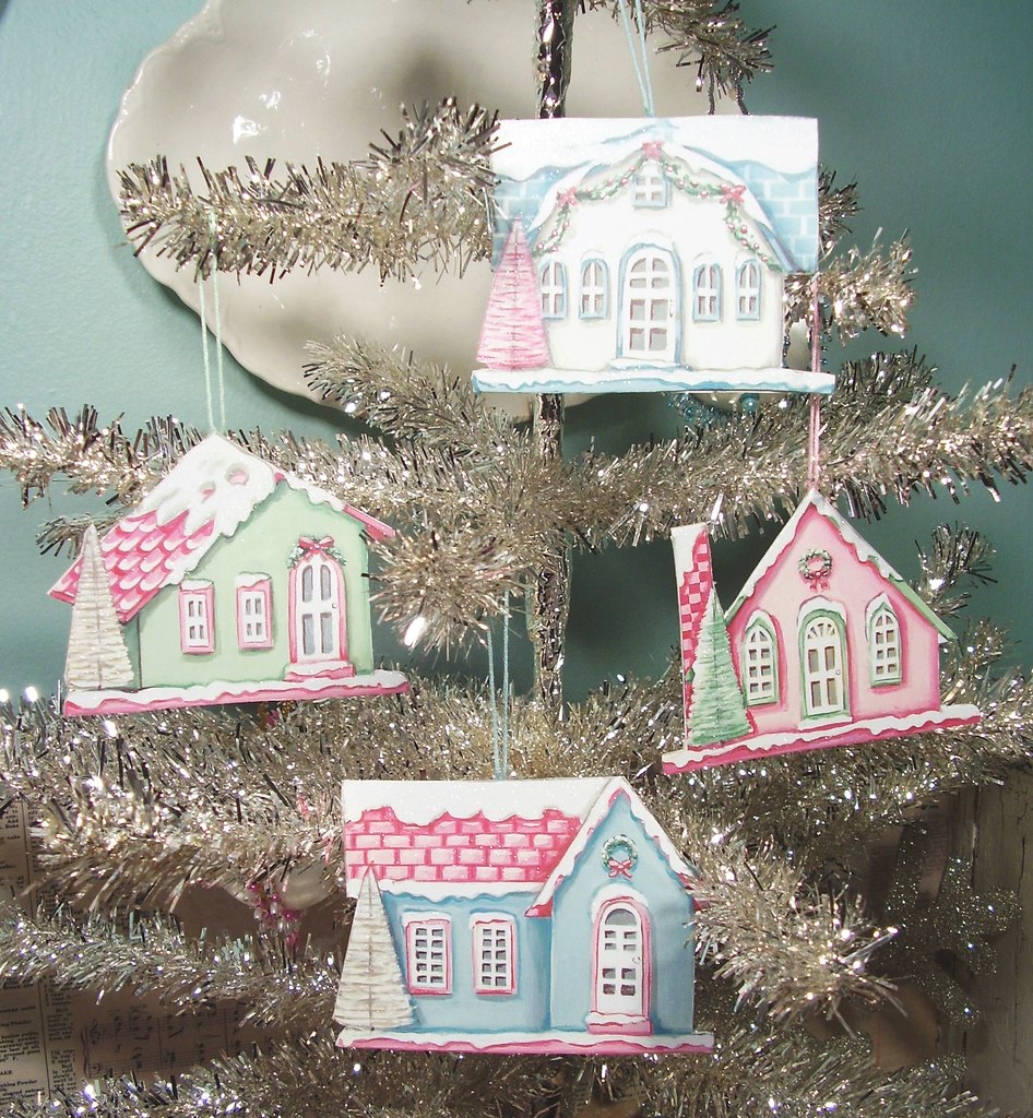 Our vintage inspired "cardboard christmas house" ornaments… Flickr