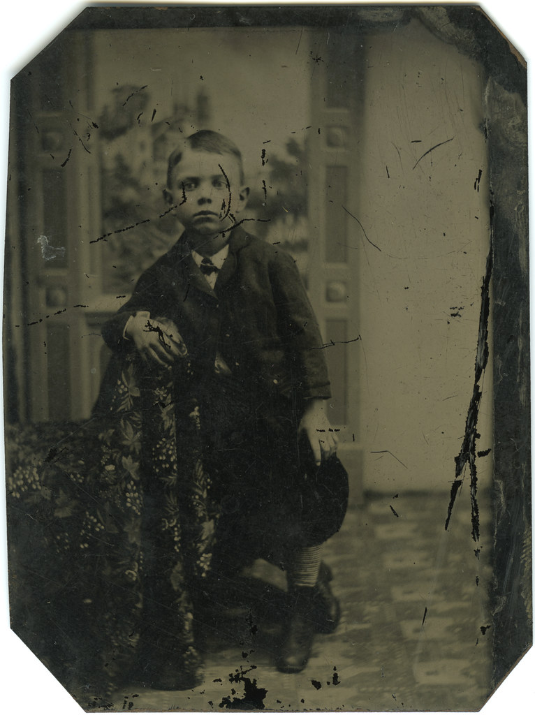 Antique Tin Print damaged/worn tin print purchased at an a… Flickr