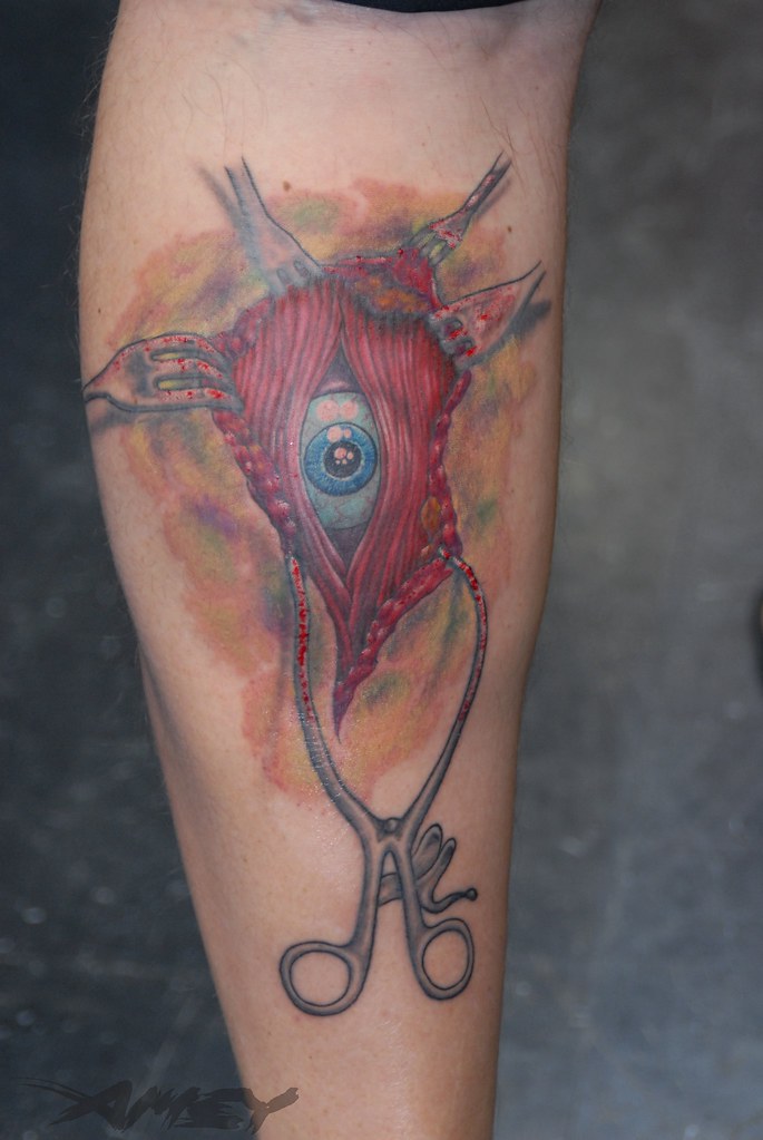 Open wound. Tattoo by Matthew Amey Independent Tattoo