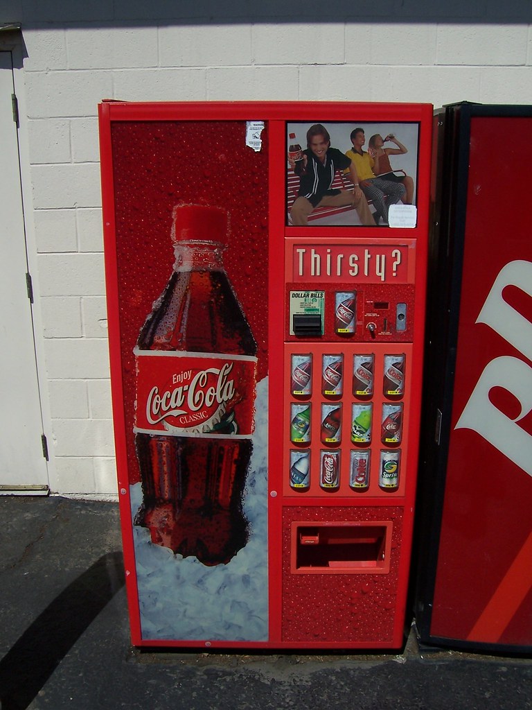 CocaCola Vending Machine A CocaCola vending machine in