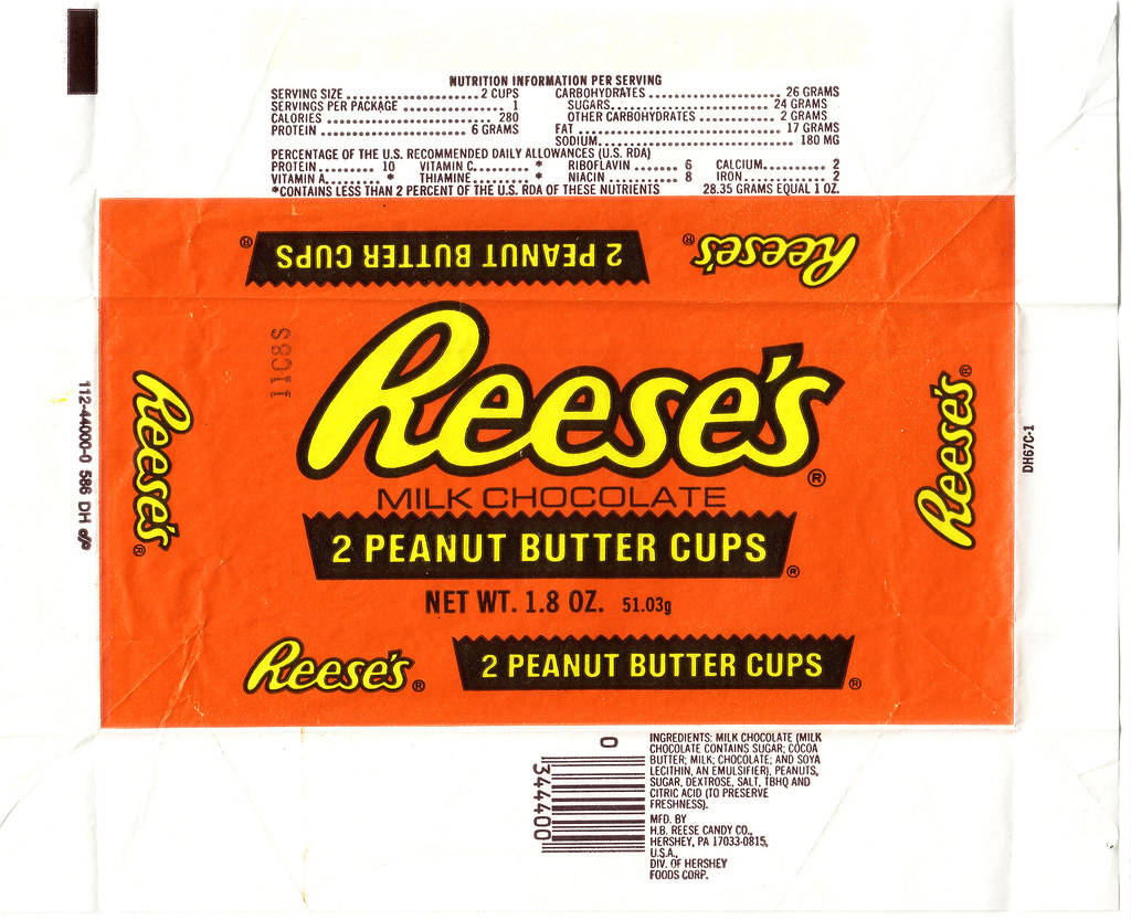 Reese's Peanut Butter Cups wrapper 1980's Here's a great… Flickr