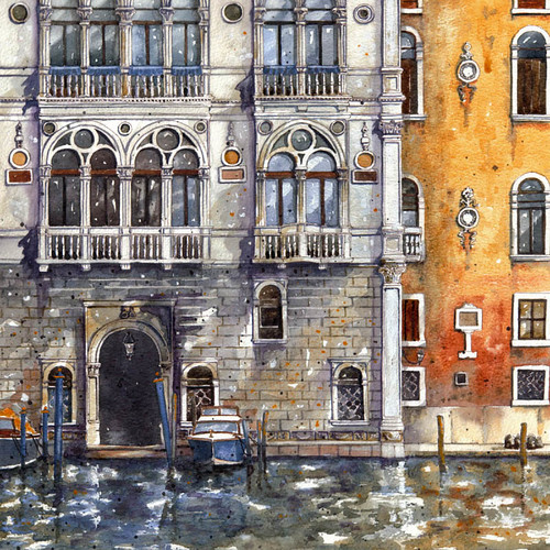 25. Palazzo CornerSpinelli, Venice Ink and watercolour u… Flickr