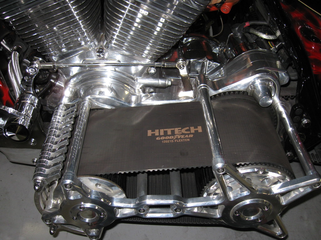 7" open belt drive closeup 7" open belt primary closeup Flickr