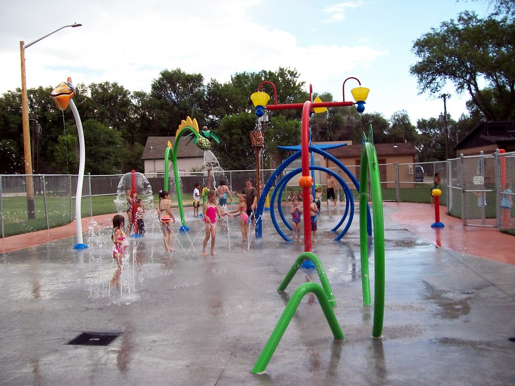 Fountain's Splash Pad at Aga Park Downtown Fountain, CO. Flickr