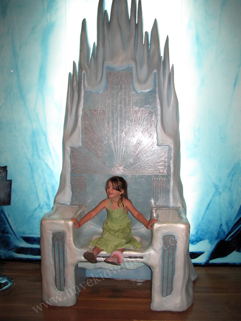 Sitting on the White Witch's Throne Narnia Exhibition