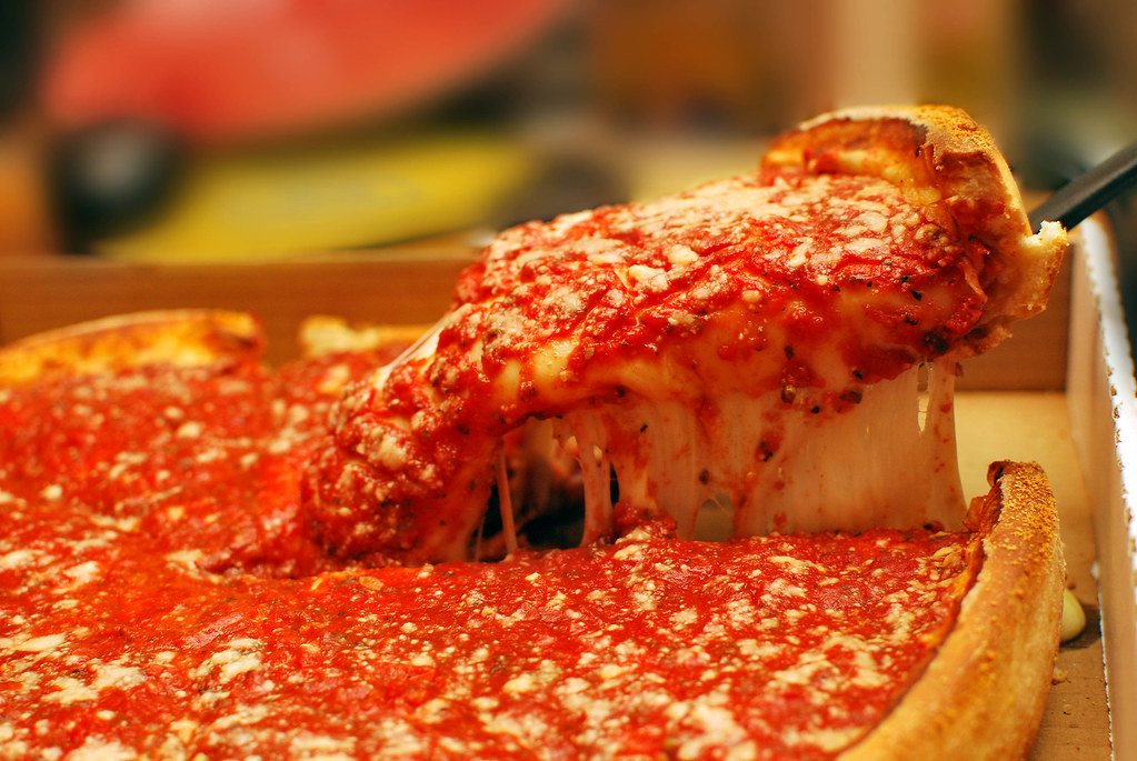 Chicago pizza A chicago deep dish from the Chicago Pizzeri… Flickr