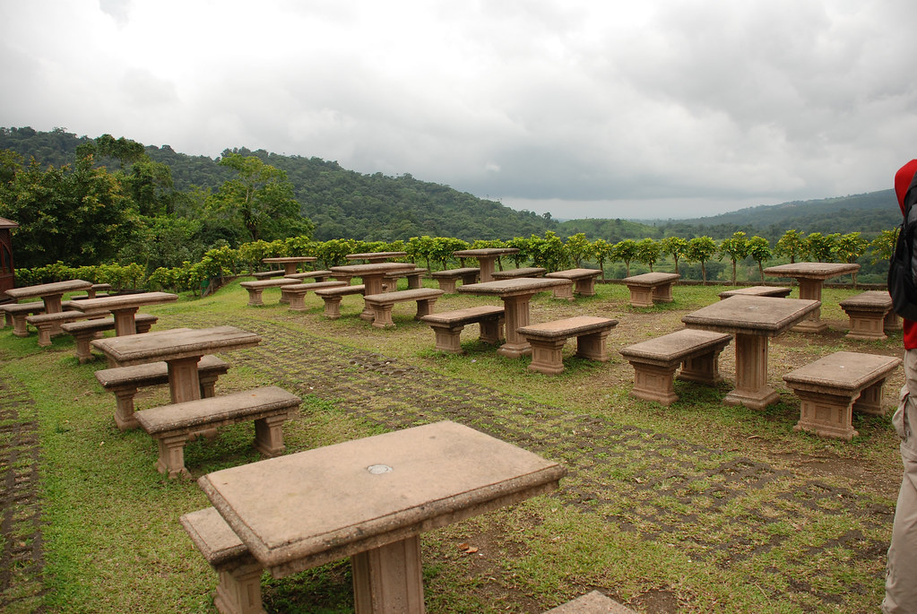 Stone picnic tables at Arenal Hanging Bridges Chuck Narad Flickr