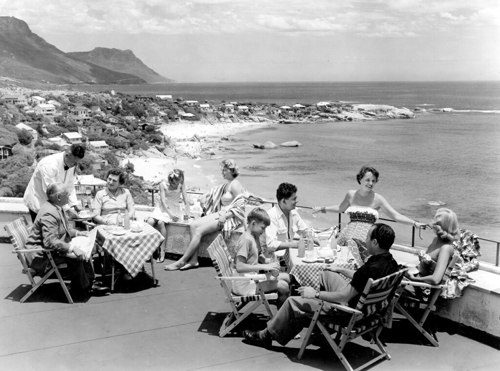 Clifton Beach Cape Town, from The Clifton Hotel 1952 HiltonT Flickr