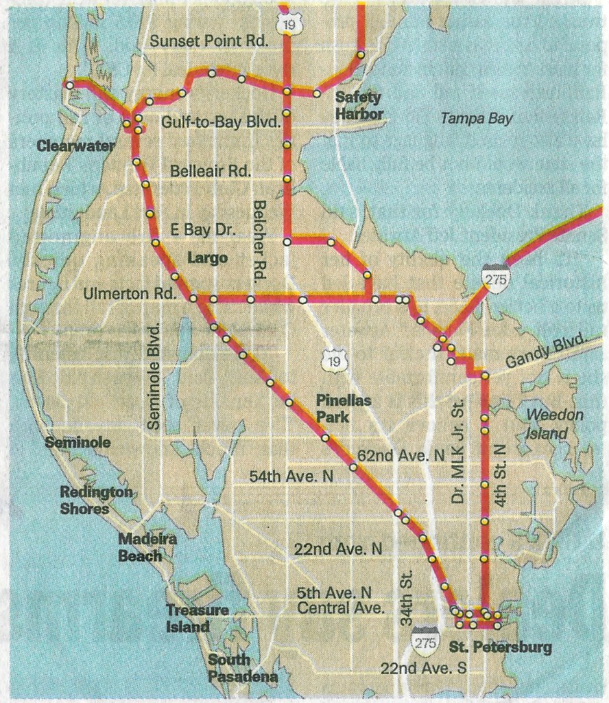 Pinellas County light rail proposed routes in 2009 Flickr