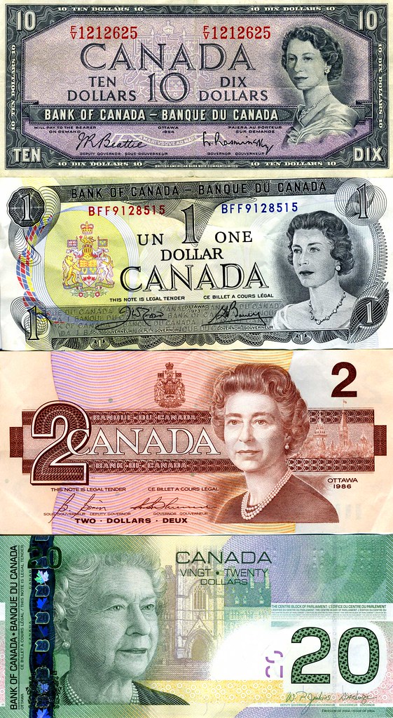 Queen Elizabeth Through The Years On Canadian Money Flickr
