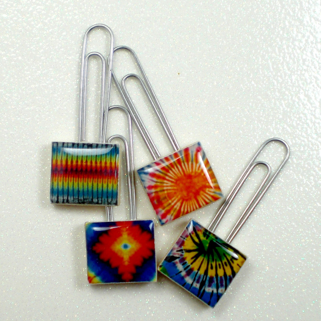 Tie Dye Paperclip / Bookmark Set of 4 Christine Parker Flickr