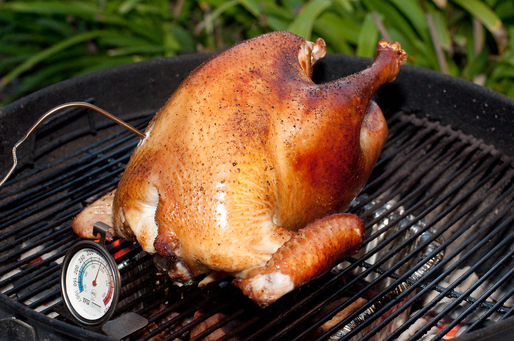 Grilled Turkey Trying to keep the grill temp at 350