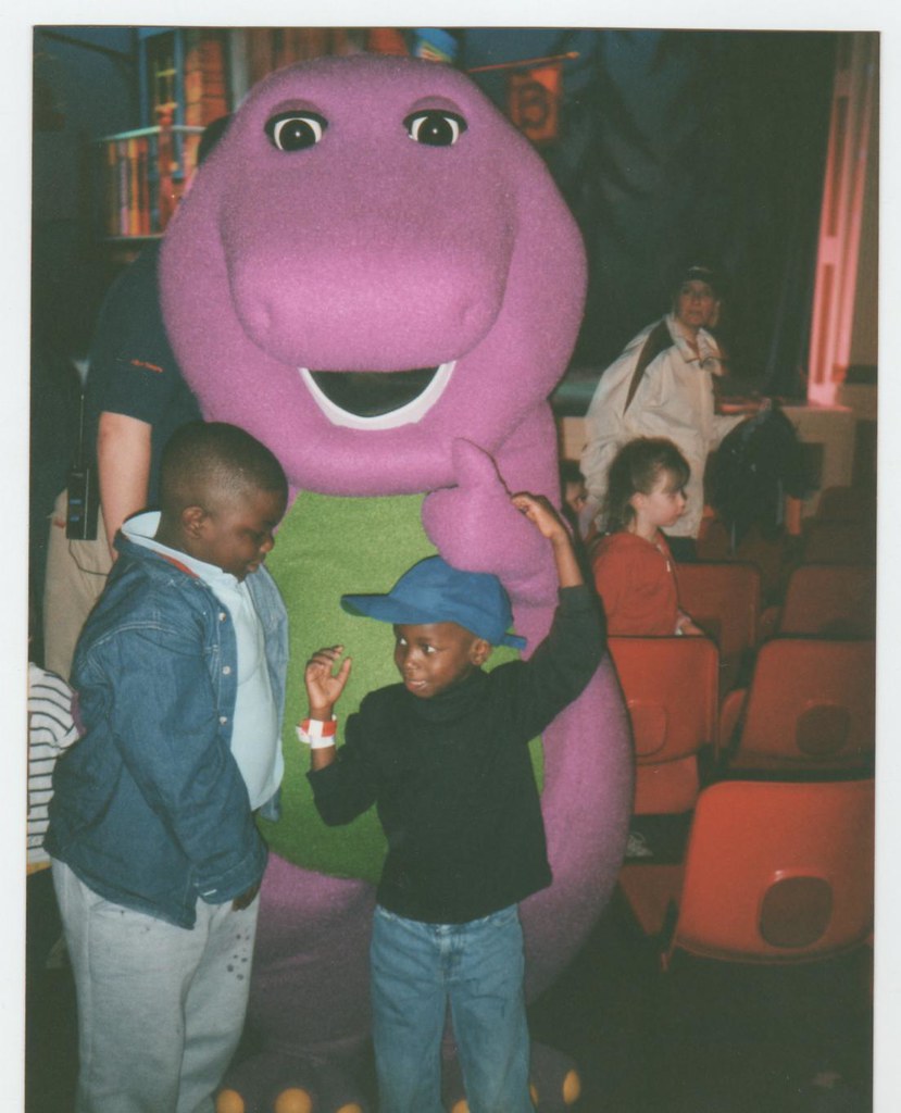 at alton towers meeting barney My boys! Alton Towers mee… Flickr