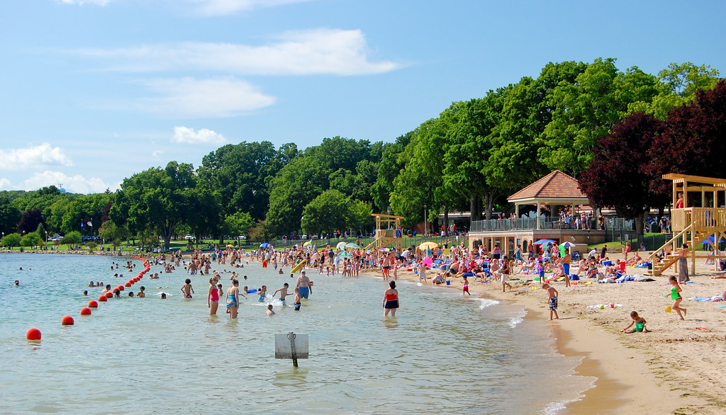 Lake Geneva beach The beach at Lake Geneva is a pay beach.… Flickr