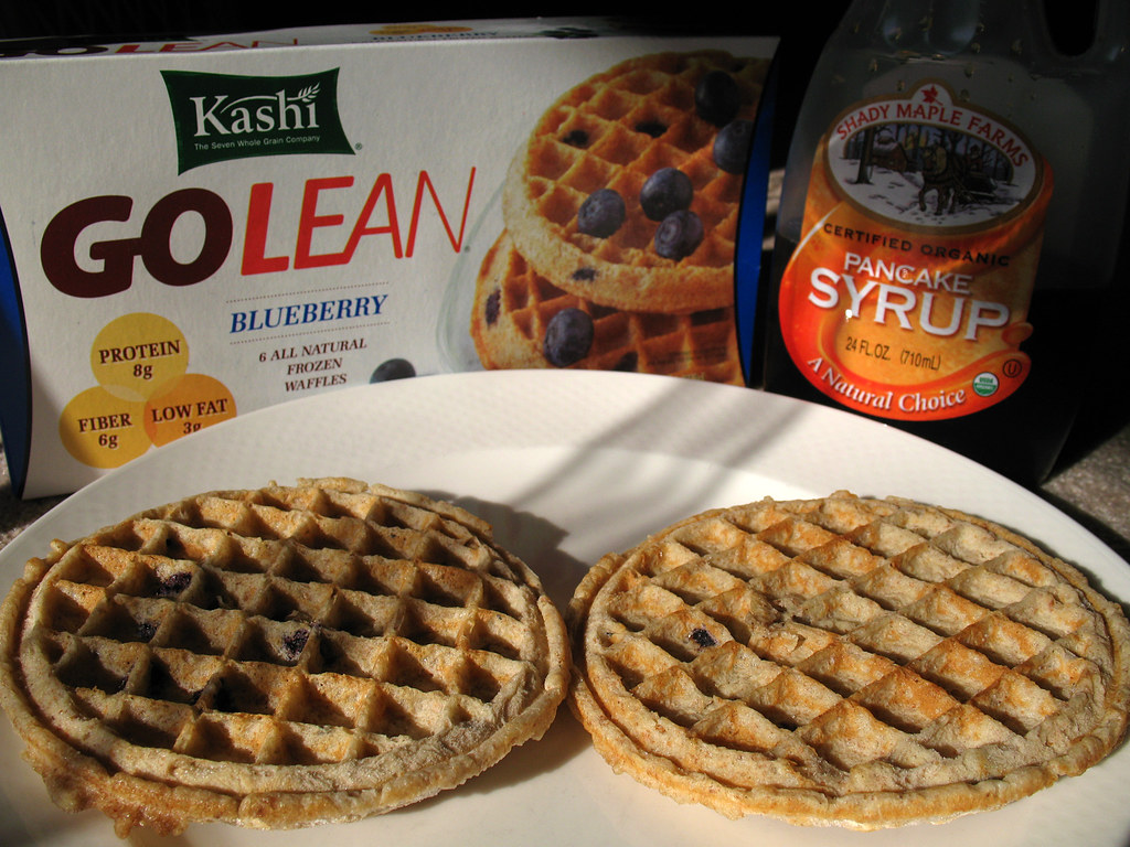 Kashi Go Lean Blueberry Waffles Breakfast today is tasty a… Flickr