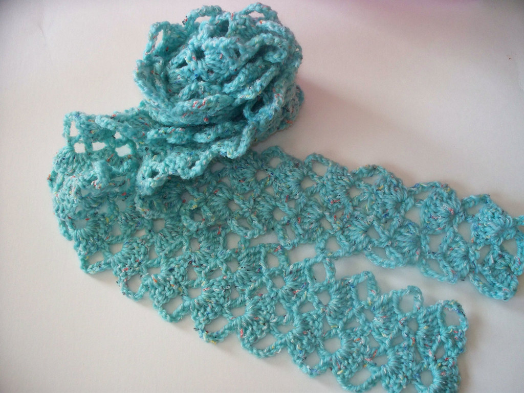 Crochet Scarf from Vintage Lace Pattern Purchased scarf pa… Flickr