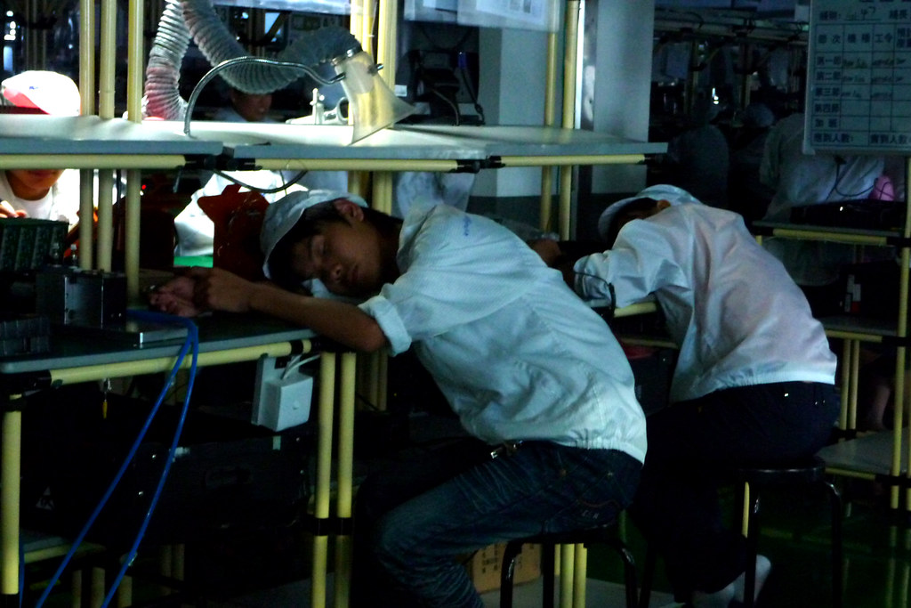 Sleeping on the Job Chinese Factory workers take a rest Chris Flickr