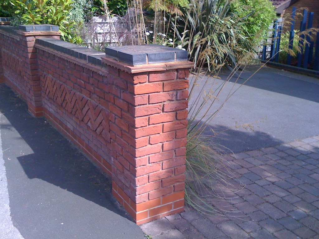 Blue brick top to garden wall more Blue brick topped wall … Flickr
