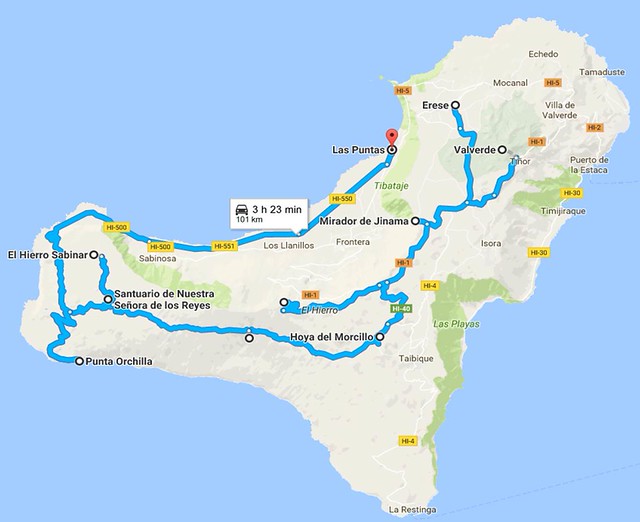 Vuelta en coche a isla de El Hierro. El Julan, Sabinar y Orchilla Más