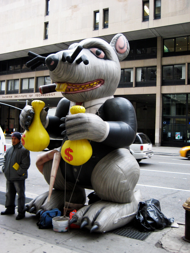 Giant Strike Balloon Rat with Money Bags and Cigar 1242 Flickr