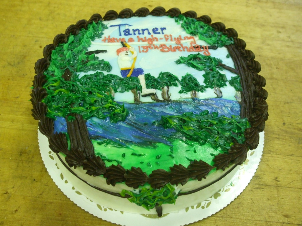 Zip Line Birthday Cake custom design on an 8 inch cake Flickr