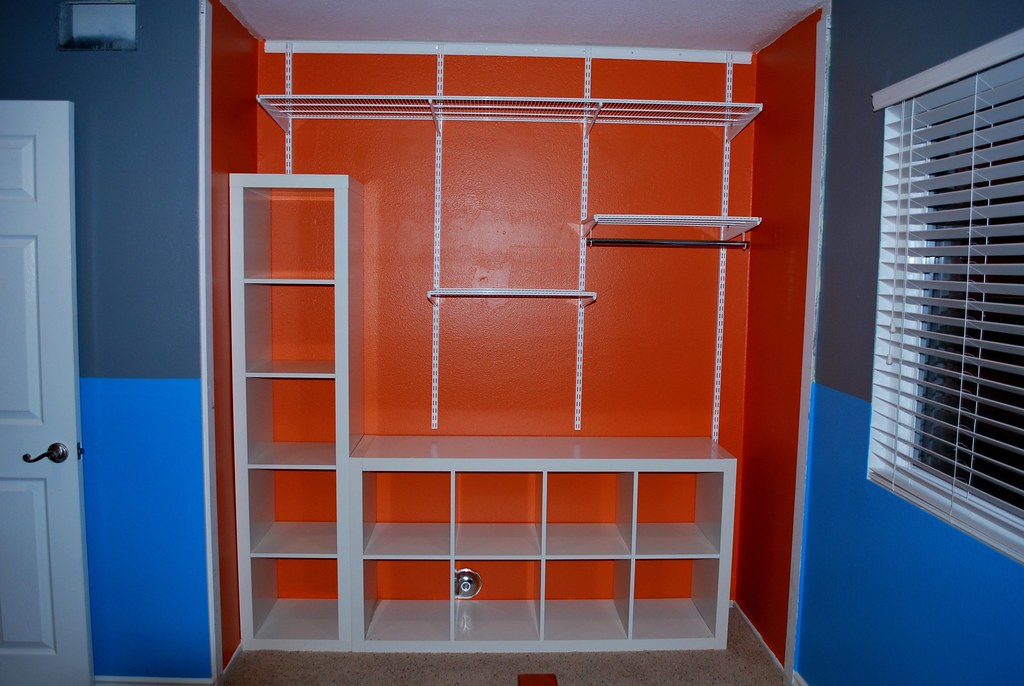 Orange Closet with IKEA Expedit and Container Store Elfa S… Flickr