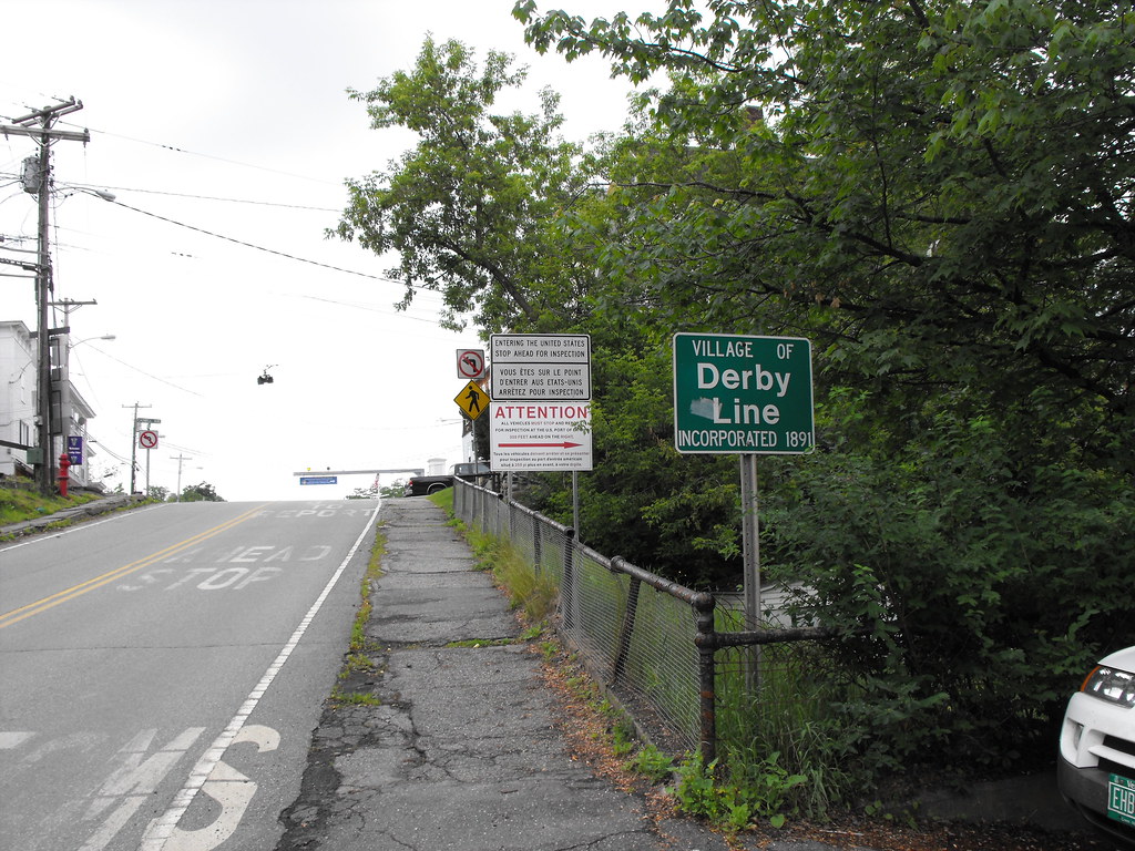 Entering USA at Derby Line I'm standing in between Canadia… Flickr