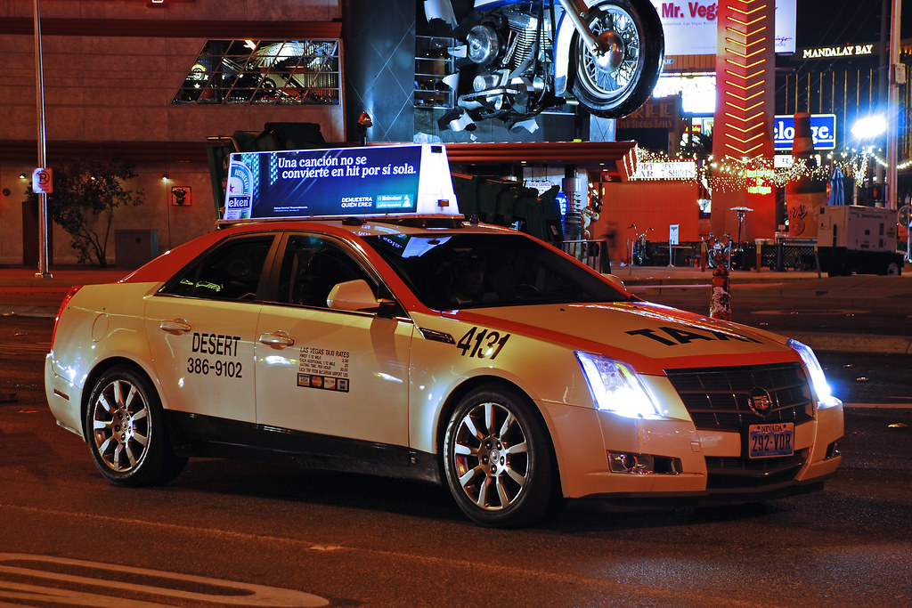 Desert Cab Cadillac CTS taxi in Las Vegas, Nevada. So Cal Metro