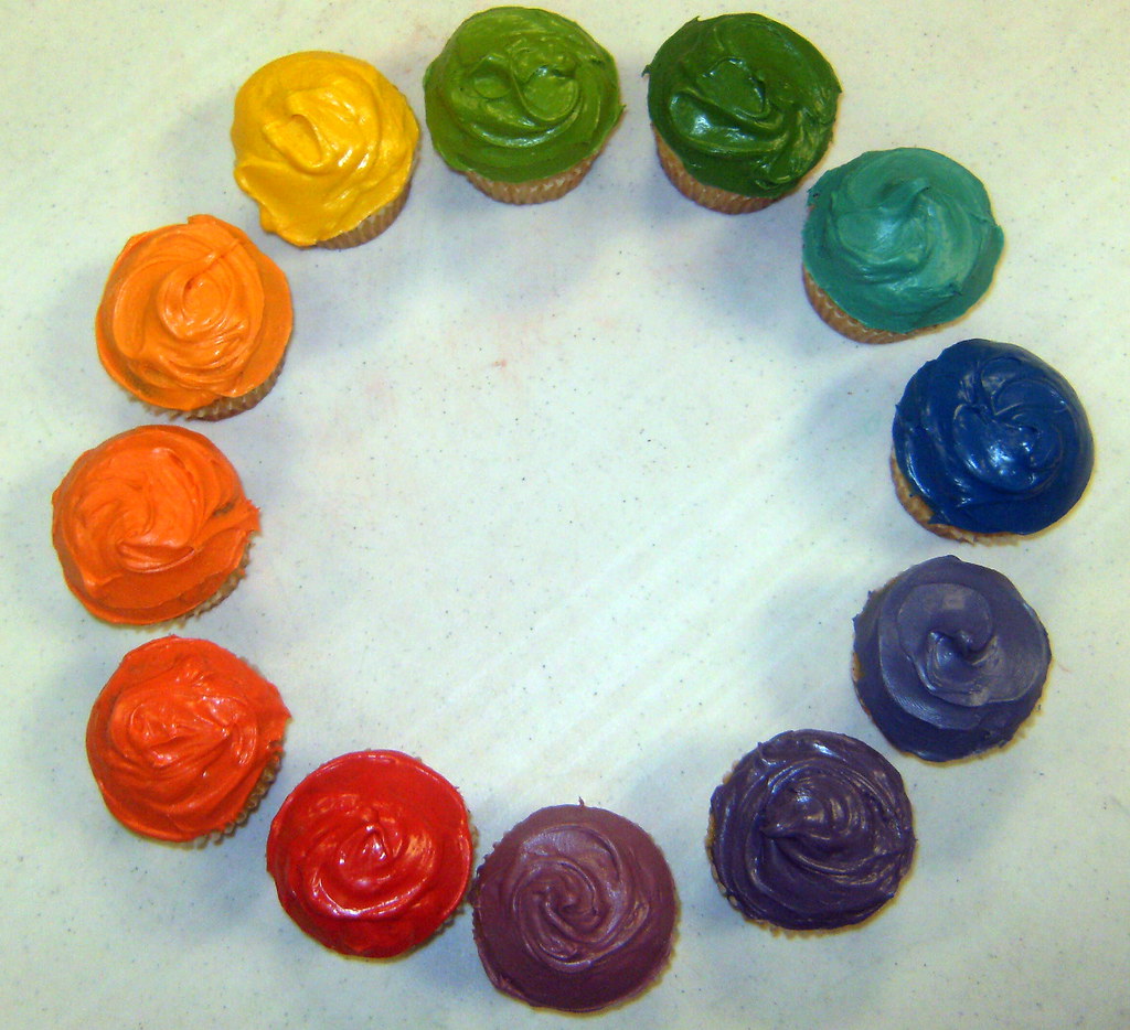 rainbow color wheel these cupcakes were delicious. vanilla… Flickr