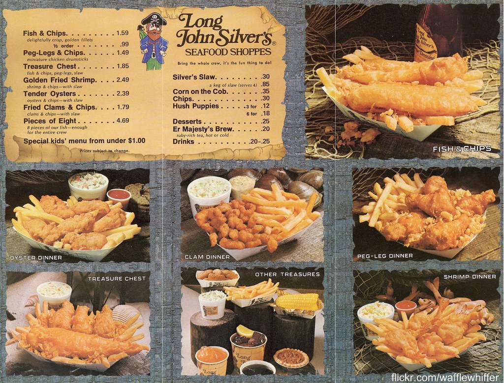 Long John Silver's Menu 1970s Here's the rest of the Lon… Flickr