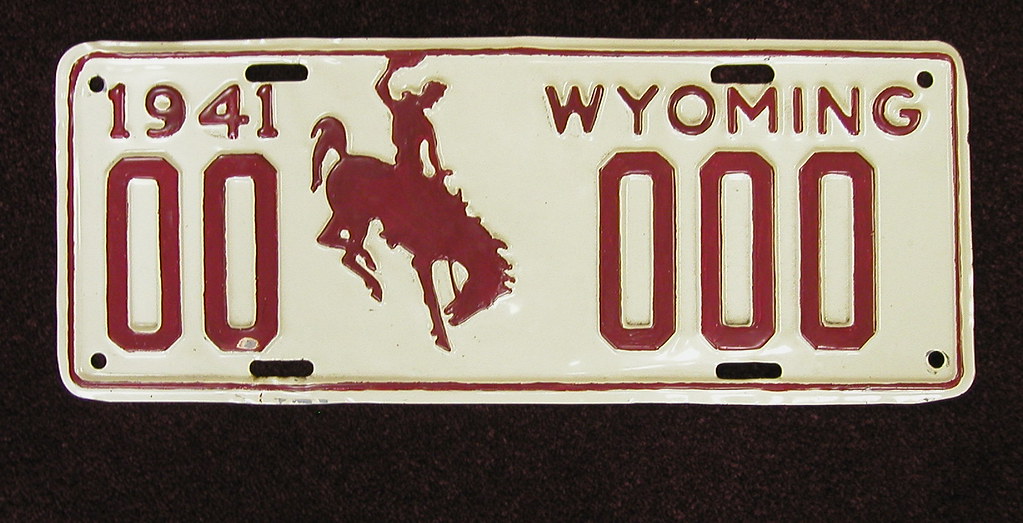 1941 Wyoming sample license plate 00000 format Wyoming sa… Flickr