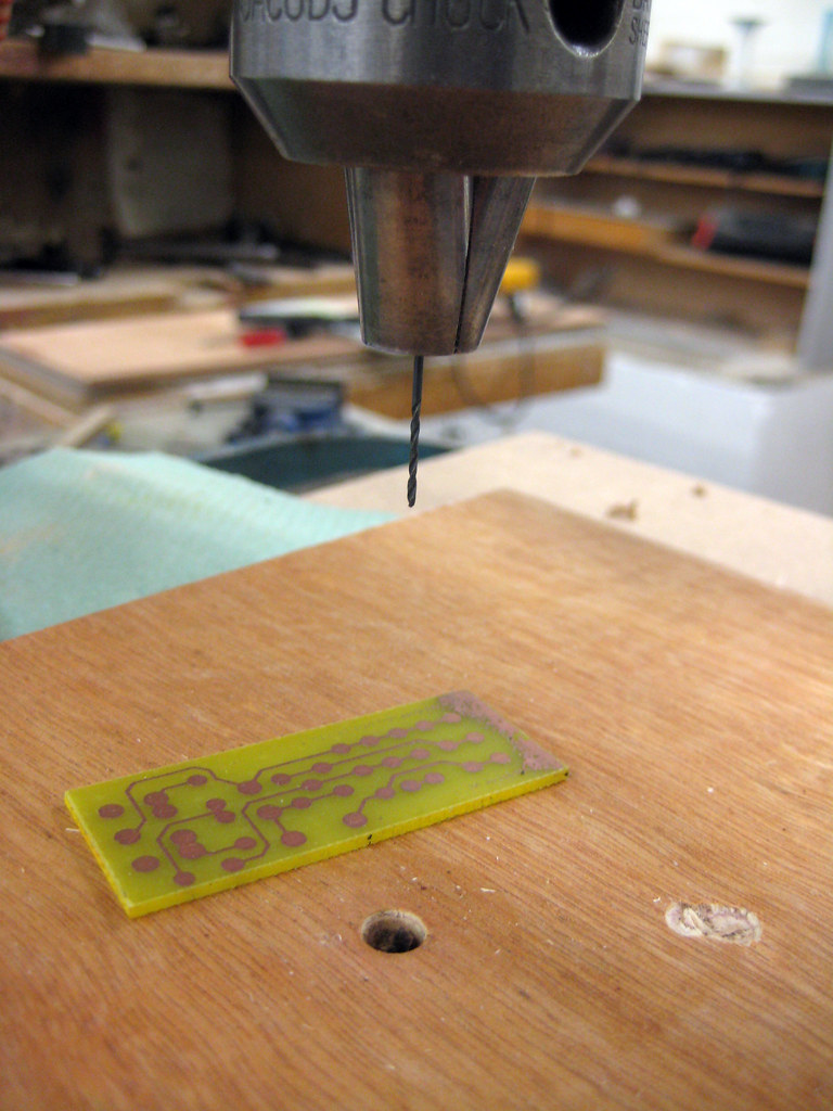 Drilling holes drilling PCB holes on a pillar drill Roy Shearer