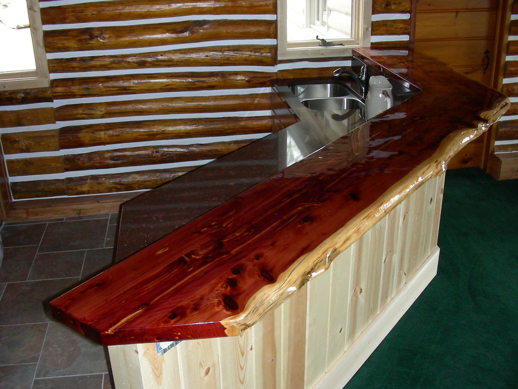 Dougas Lake Cabin bar and counter top. Red Cedar bar top b… Flickr