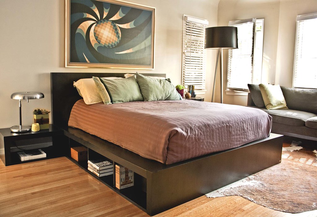 court_petrie_bed_eq3 Platform bed by EQ3 with storage unde
