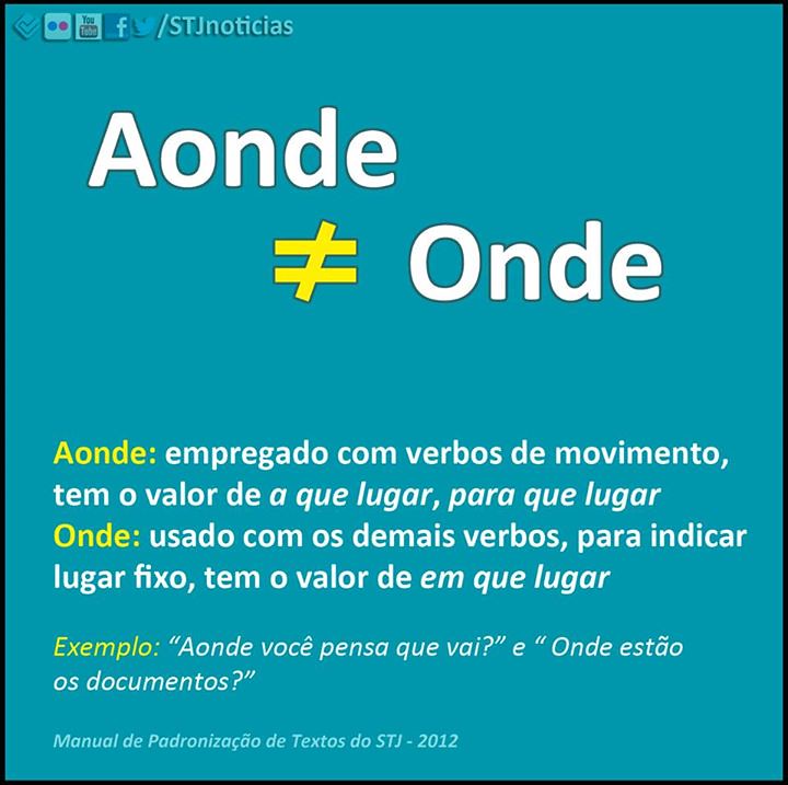 Qual a diferenÃ§a entre "AONDE" e "ONDE"? AONDE = Empregasâ€¦ Flickr