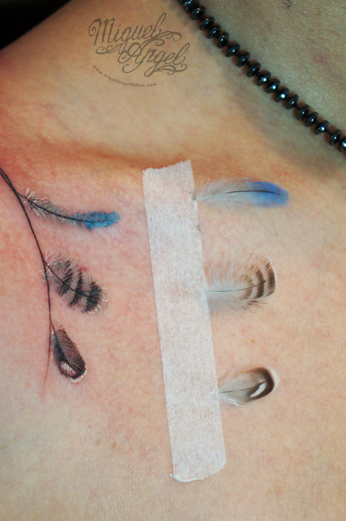 Microfeathers tattoo Miguel Angel Custom Tattoo Artist
