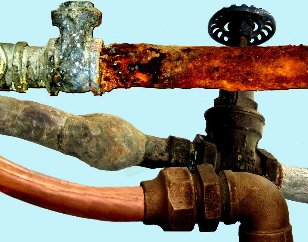 Water main materials Galvanized pipe. Lead water line K co… Flickr