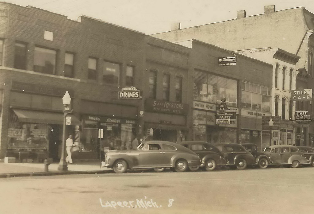 SE Lapeer MI RPPC 1930s Downtown Stores & Businesses Bentl… Flickr