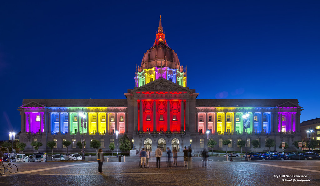 City Hall San Francisco Rainbow Colors Rainbow lights illu… Flickr