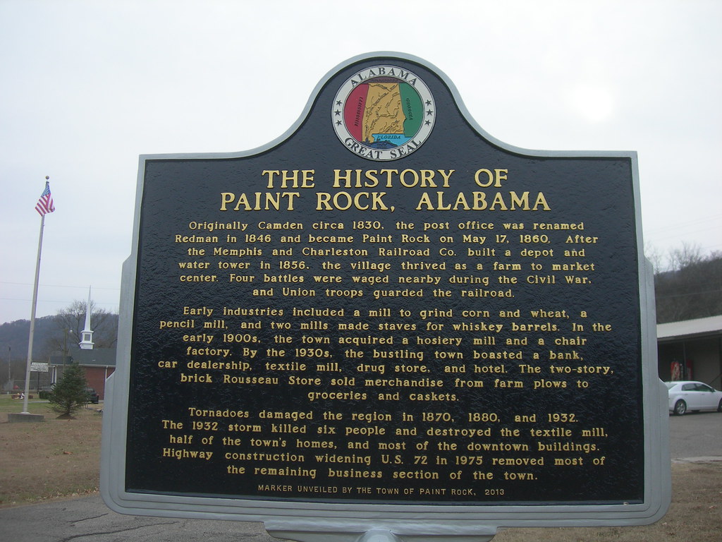Paint Rock Historic Marker Located in front of town hall i… Flickr