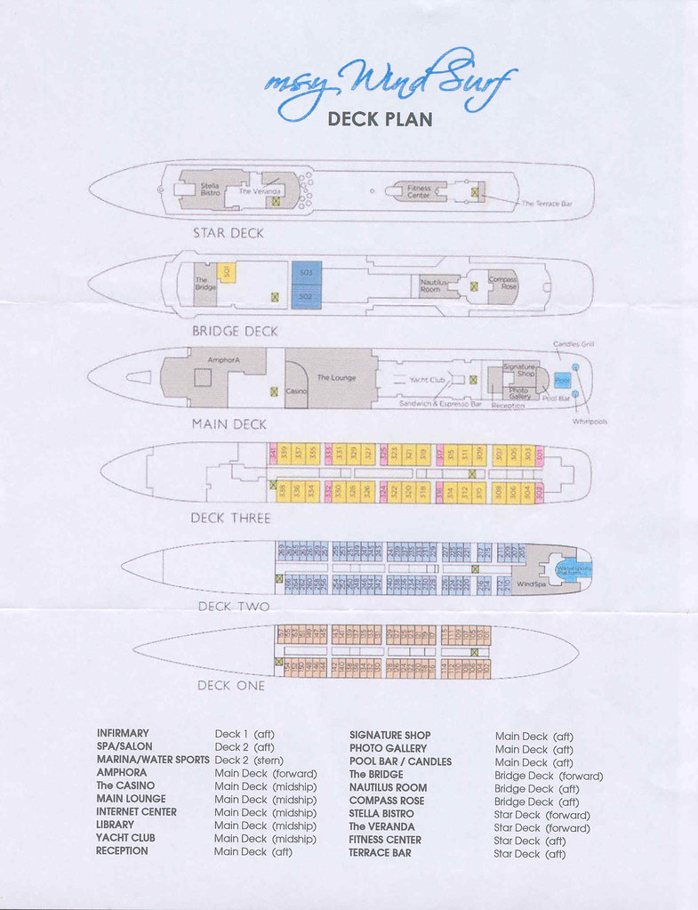 MSY Wind Surf Deck Plan Deck Plan of Windstar Cruises' W… Flickr