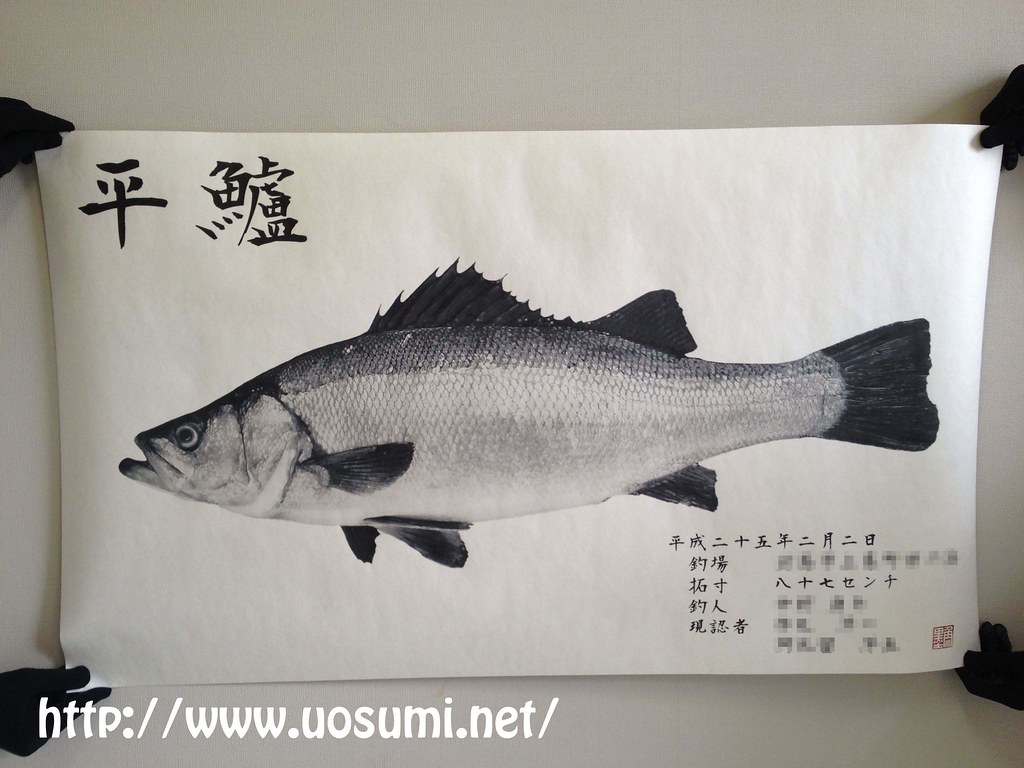 平鱸（blackfin sea bass） デジタル魚拓サービス 魚墨で作成した平鱸の墨魚拓です。 www.uosu… Flickr